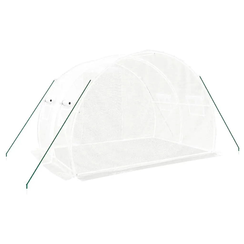 Greenhouse Steel Frame White 3x2x2 m PE Cover with Roll-up Door