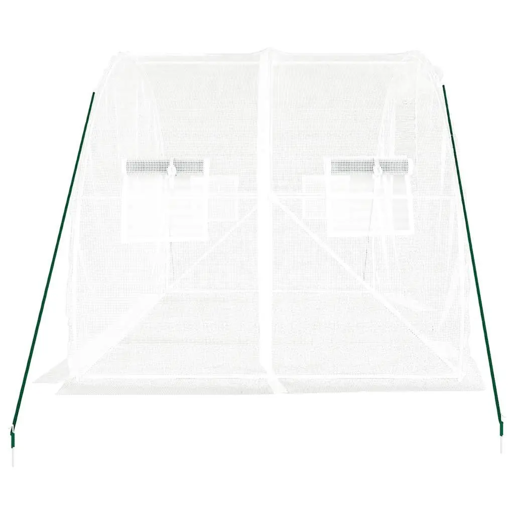 Greenhouse Steel Frame White 3x2x2 m PE Cover with Roll-up Door