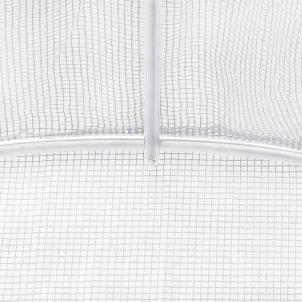 Greenhouse Steel Frame White 10 m² UV-resistant PE Cover