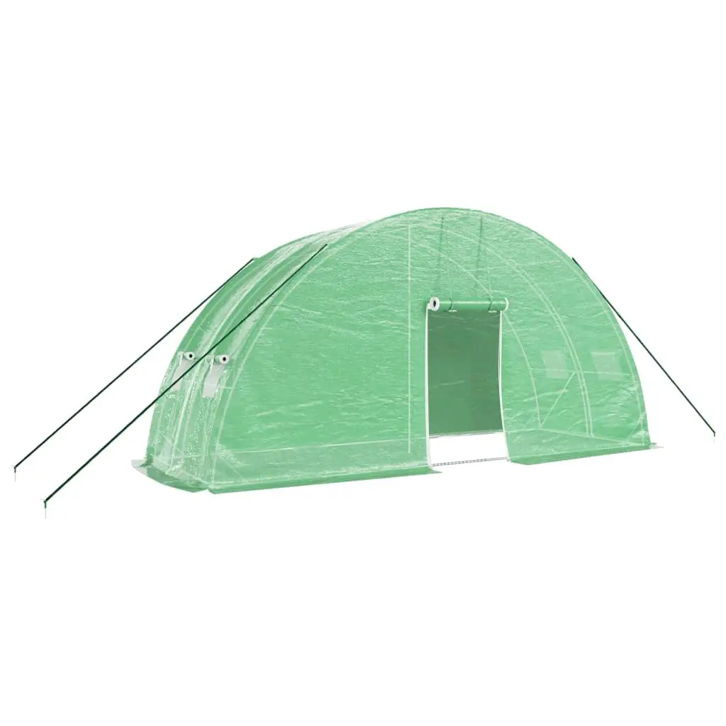 Greenhouse 12m² Steel Frame PE Cover Garden Plant House 6x2x2.85m Green