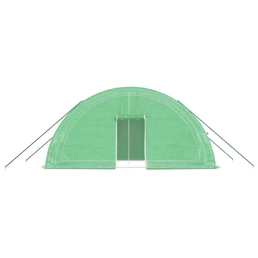 Greenhouse 12m² Steel Frame PE Cover Garden Plant House 6x2x2.85m Green