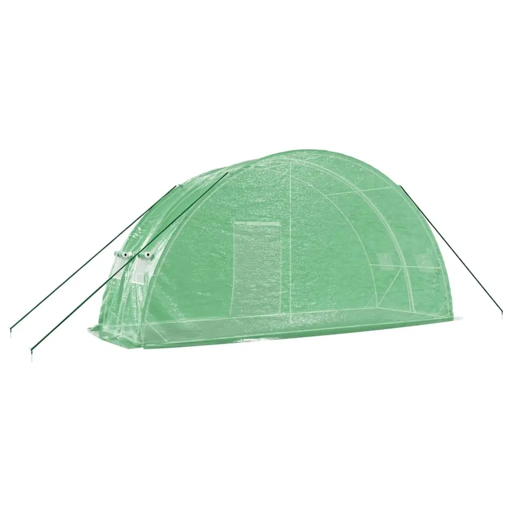 Greenhouse 12m² Steel Frame PE Cover Garden Plant House 6x2x2.85m Green