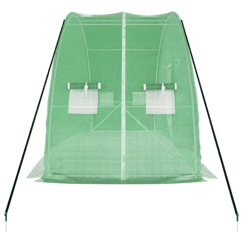 Greenhouse 12m² Steel Frame PE Cover Garden Plant House 6x2x2.85m Green
