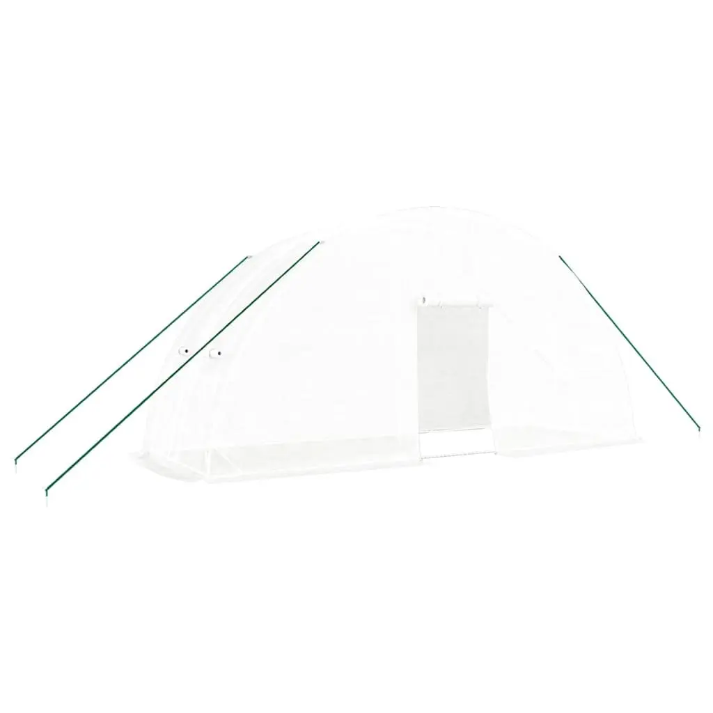 Greenhouse PE Cover Steel Frame 6x2x2.85m White 12m² Garden Plant House