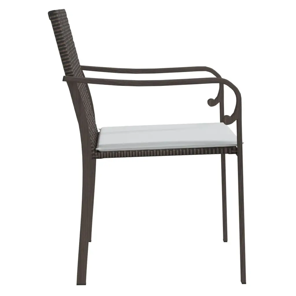 Outdoor Chairs with Cushions 2 pcs Garden Patio Seating Brown 56x59x84 cm