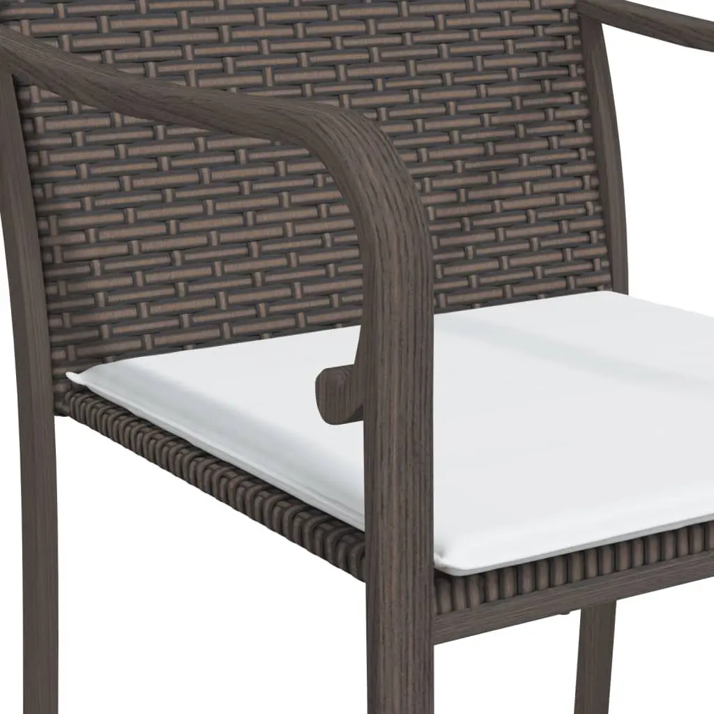 Outdoor Chairs with Cushions 2 pcs Garden Patio Seating Brown 56x59x84 cm