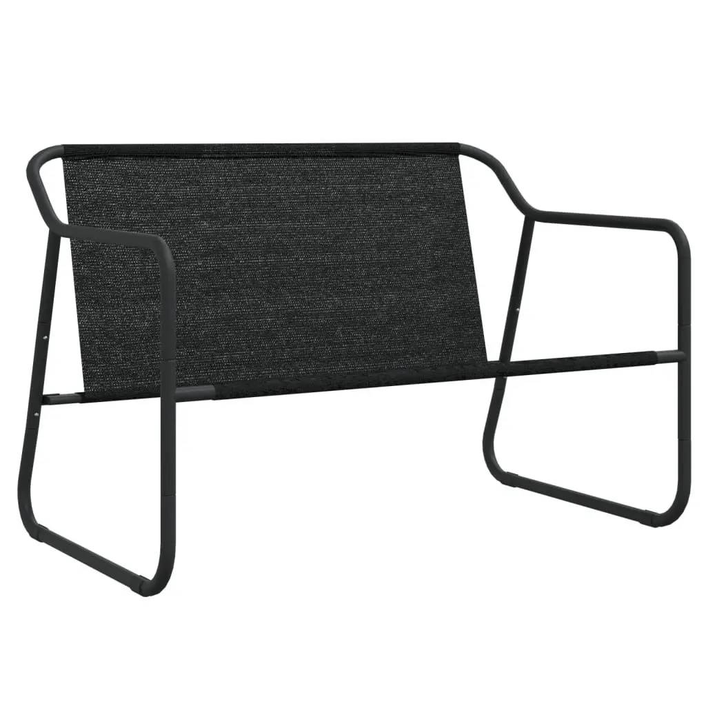 2-Seater Garden Bench Anthracite Steel Frame Outdoor Patio Seating with Cushion