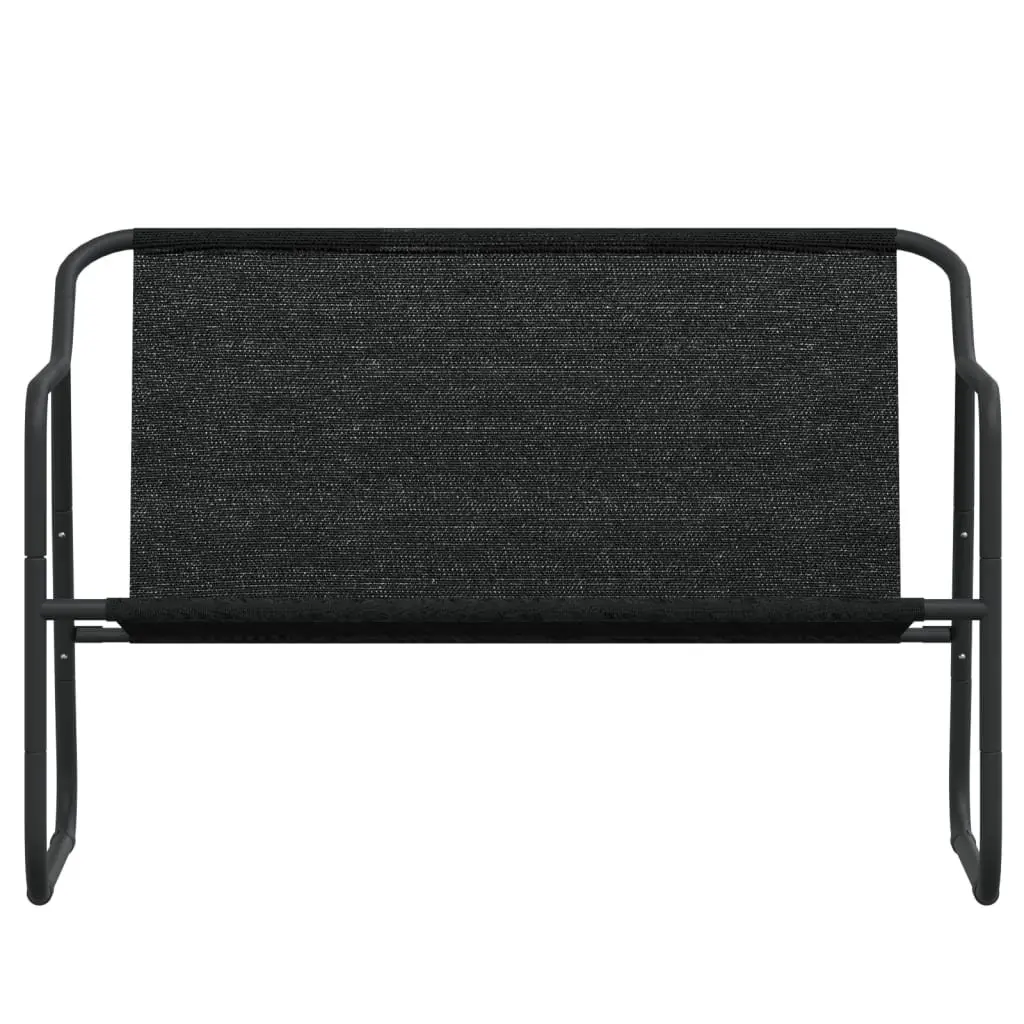 2-Seater Garden Bench Anthracite Steel Frame Outdoor Patio Seating with Cushion