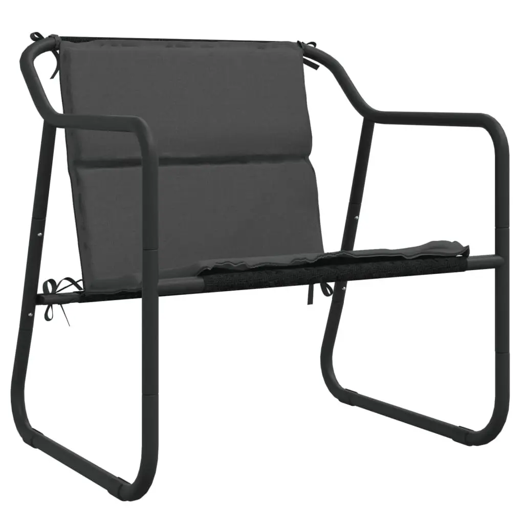 Garden Lounge Set 3 Piece Outdoor Furniture Steel Frame with Cushions Anthracite