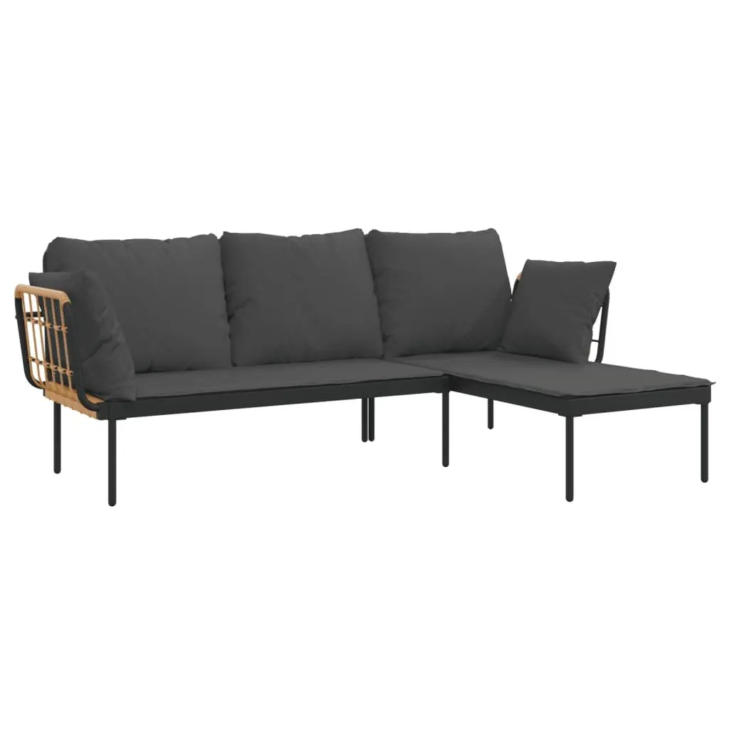 Garden Lounge Set 3 Piece Outdoor Furniture Patio Sofa Rattan Chair Table