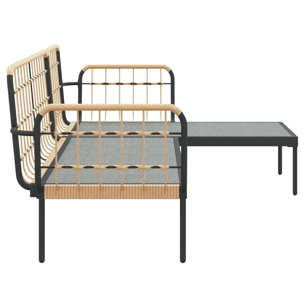 Garden Lounge Set 3 Piece Outdoor Furniture Patio Sofa Rattan Chair Table