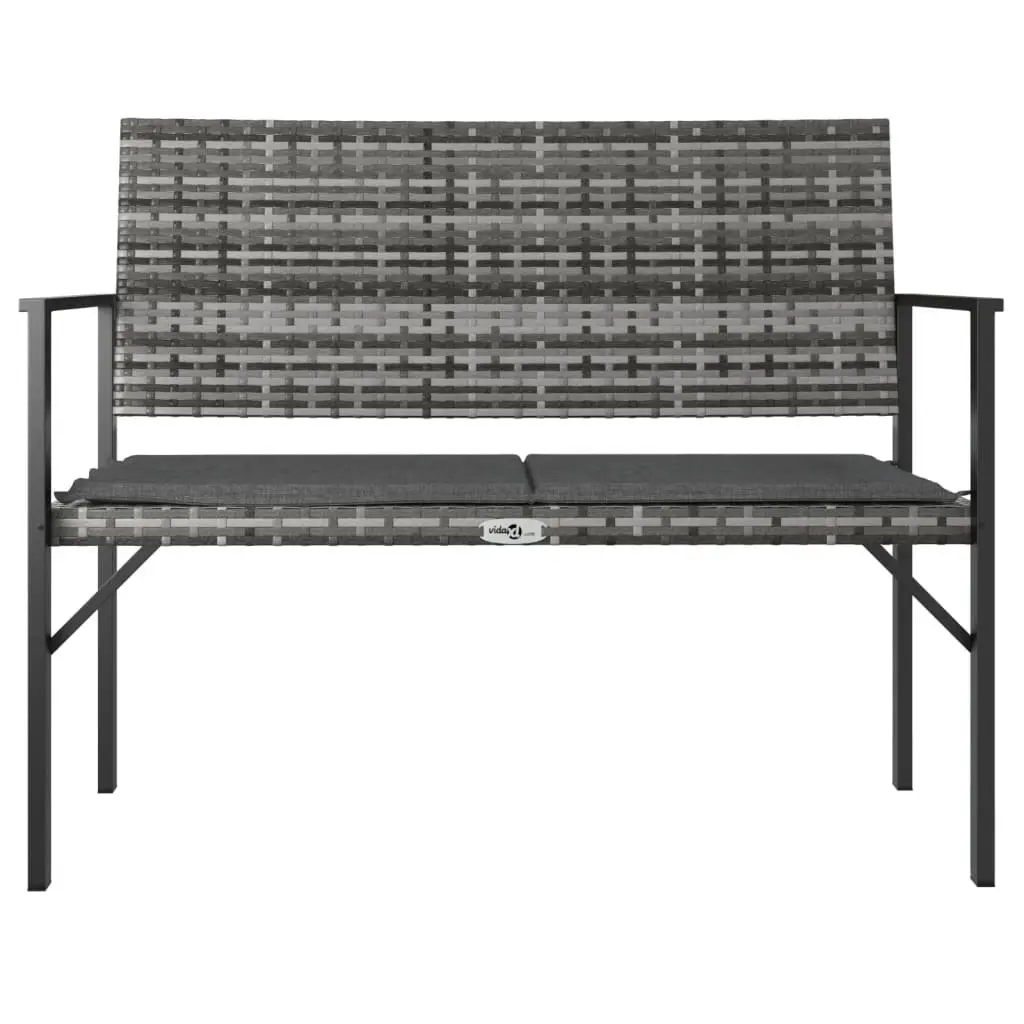 2-Seater Garden Bench with Grey Cushion