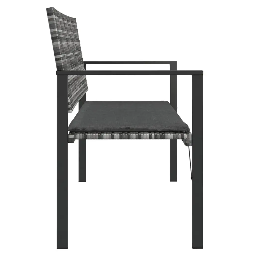 2-Seater Garden Bench with Grey Cushion