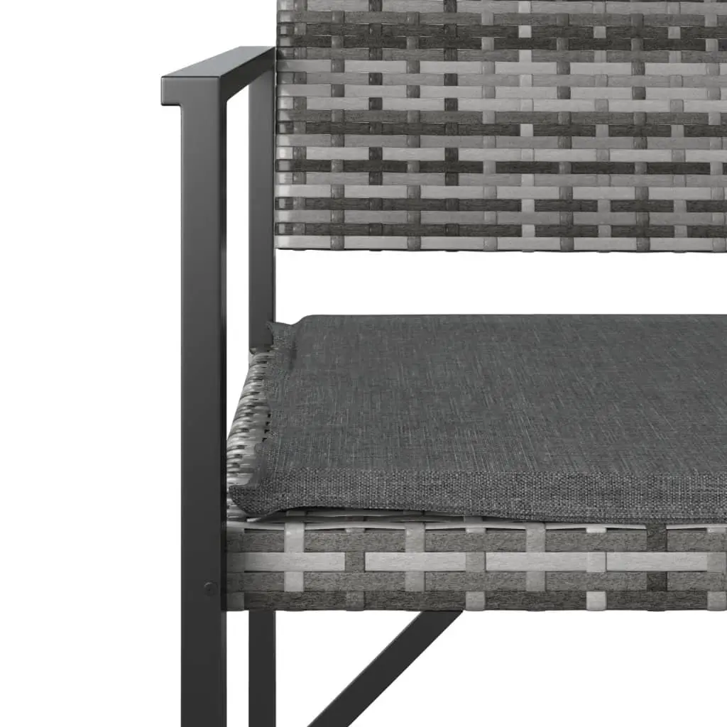 2-Seater Garden Bench with Grey Cushion