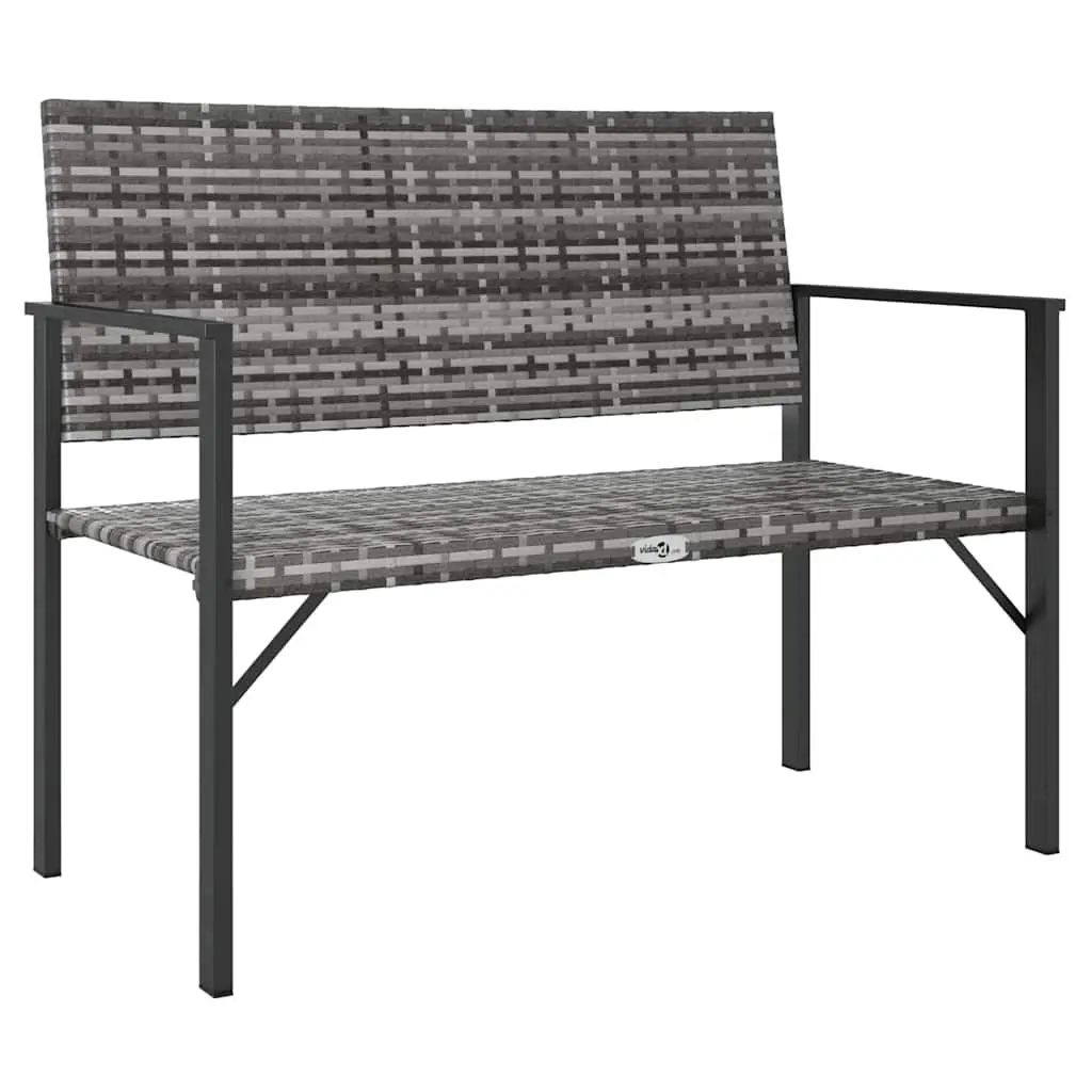 2-Seater Garden Bench Outdoor Furniture with Backrest and Armrests Grey