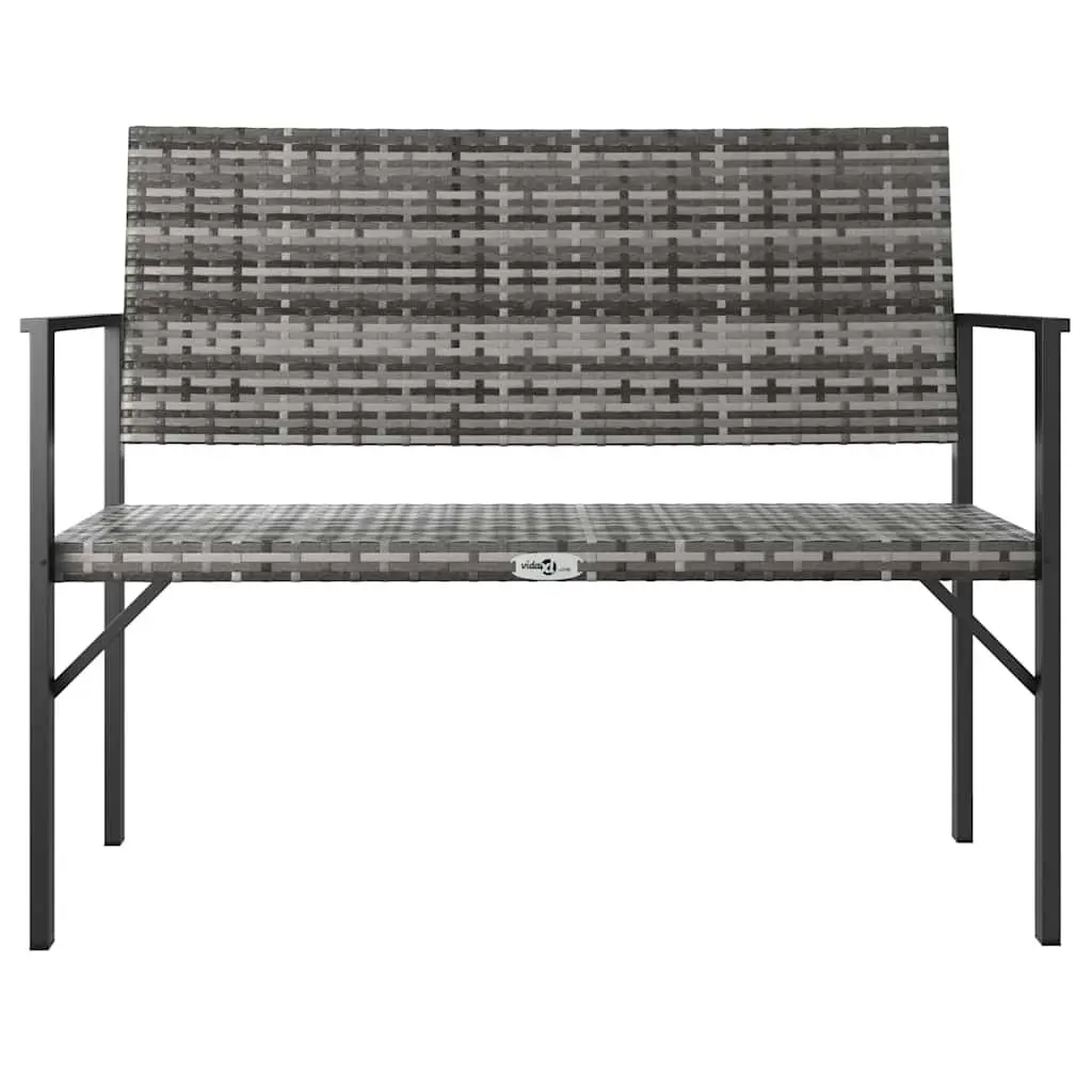 2-Seater Garden Bench Outdoor Furniture with Backrest and Armrests Grey