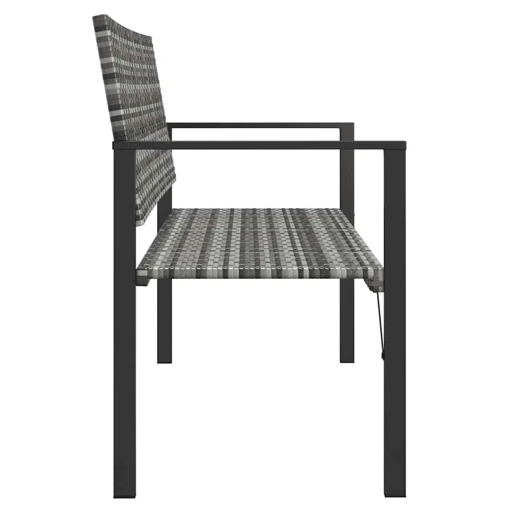 2-Seater Garden Bench Outdoor Furniture with Backrest and Armrests Grey