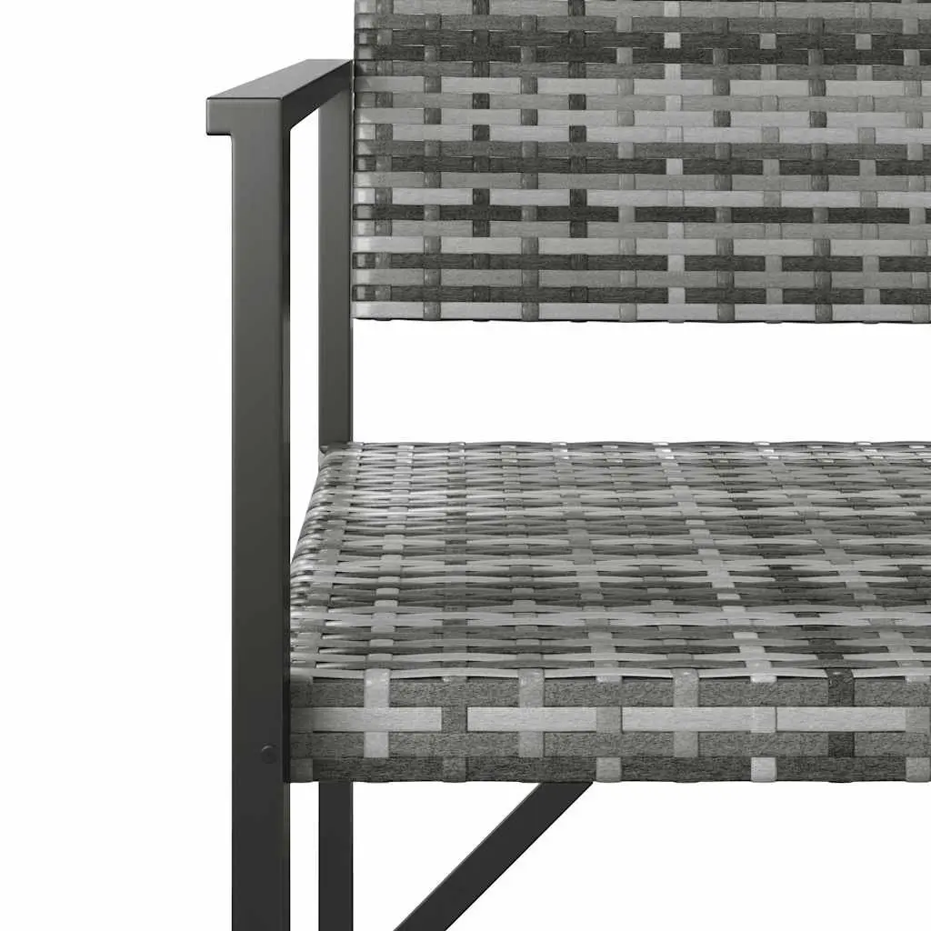 2-Seater Garden Bench Outdoor Furniture with Backrest and Armrests Grey