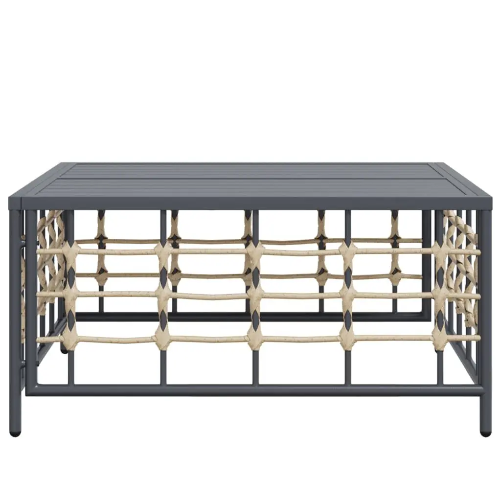 Garden Table Anthracite Outdoor Patio Coffee Table Poly Rattan Weather Resistant