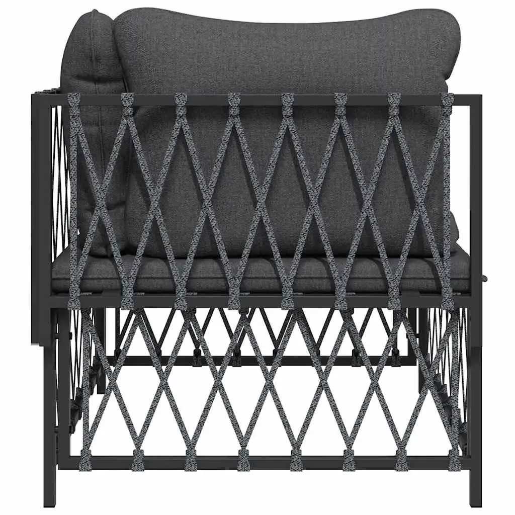 Outdoor Corner Sofa Garden Sectional Seating with Cushions Anthracite Woven