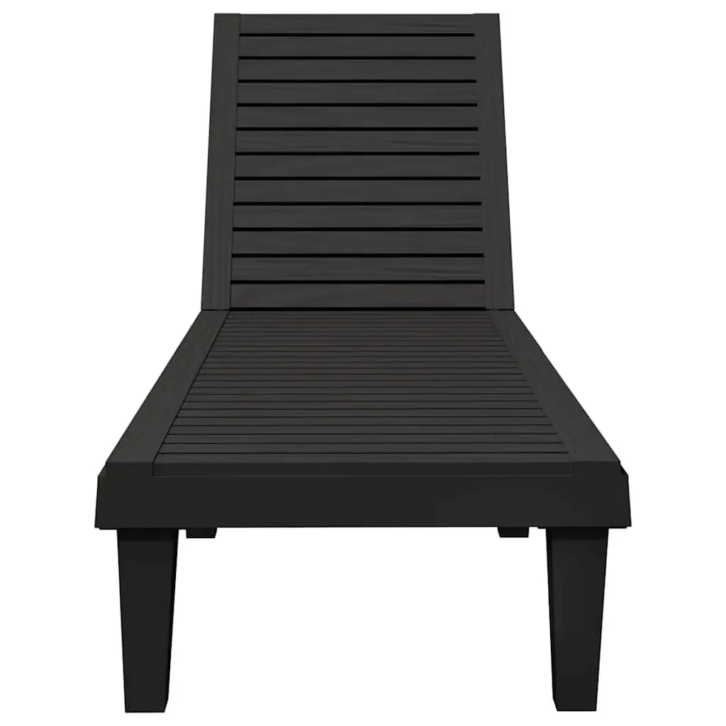 Sun Lounger Adjustable Backrest Black Outdoor Chaise Lounge 155 x 58 x 83 cm