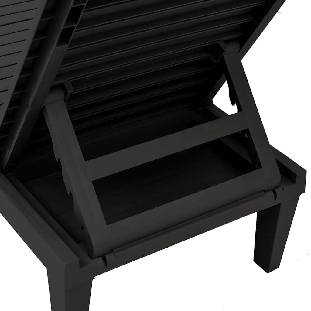 Sun Lounger Adjustable Backrest Black Outdoor Chaise Lounge 155 x 58 x 83 cm