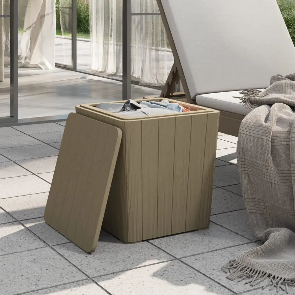 Garden Storage Table Removable Lid Brown