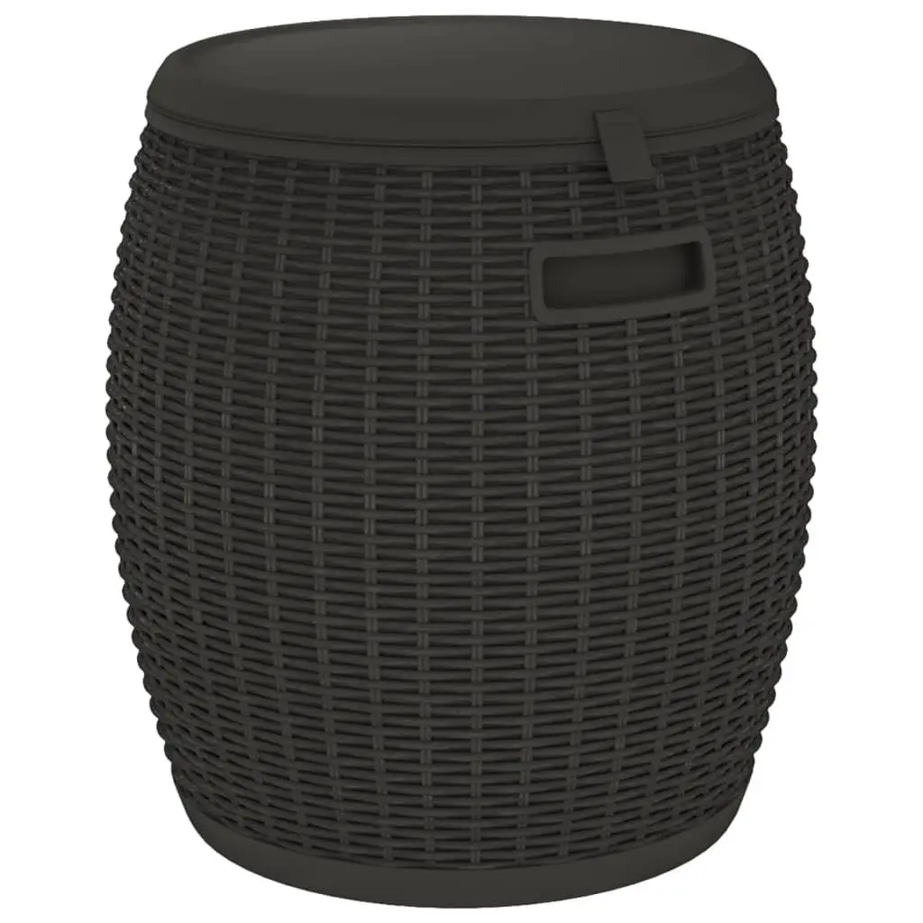 Outdoor Storage Box 4 in 1 Ice Cooler Stool Table Black Polypropylene