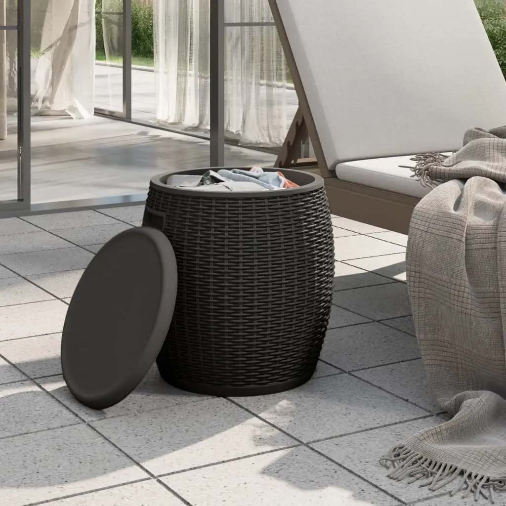 Outdoor Storage Box 4 in 1 Ice Cooler Stool Table Black Polypropylene