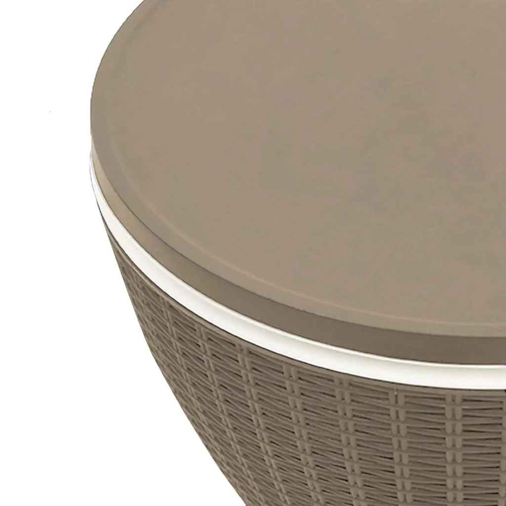 3-in-1 Ice Cooler Table Outdoor Furniture Brown Polypropylene