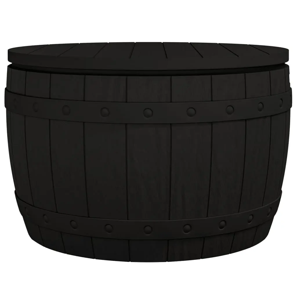 Garden Storage Box 3-in-1 Outdoor Bench Seat Table Organiser Black