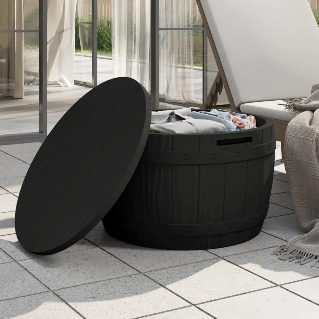 Garden Storage Box 3-in-1 Outdoor Bench Seat Table Organiser Black