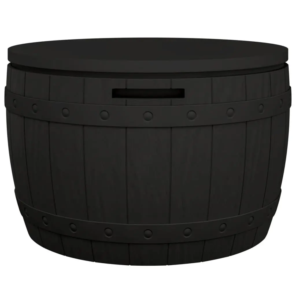 Garden Storage Box 3-in-1 Outdoor Bench Seat Table Organiser Black