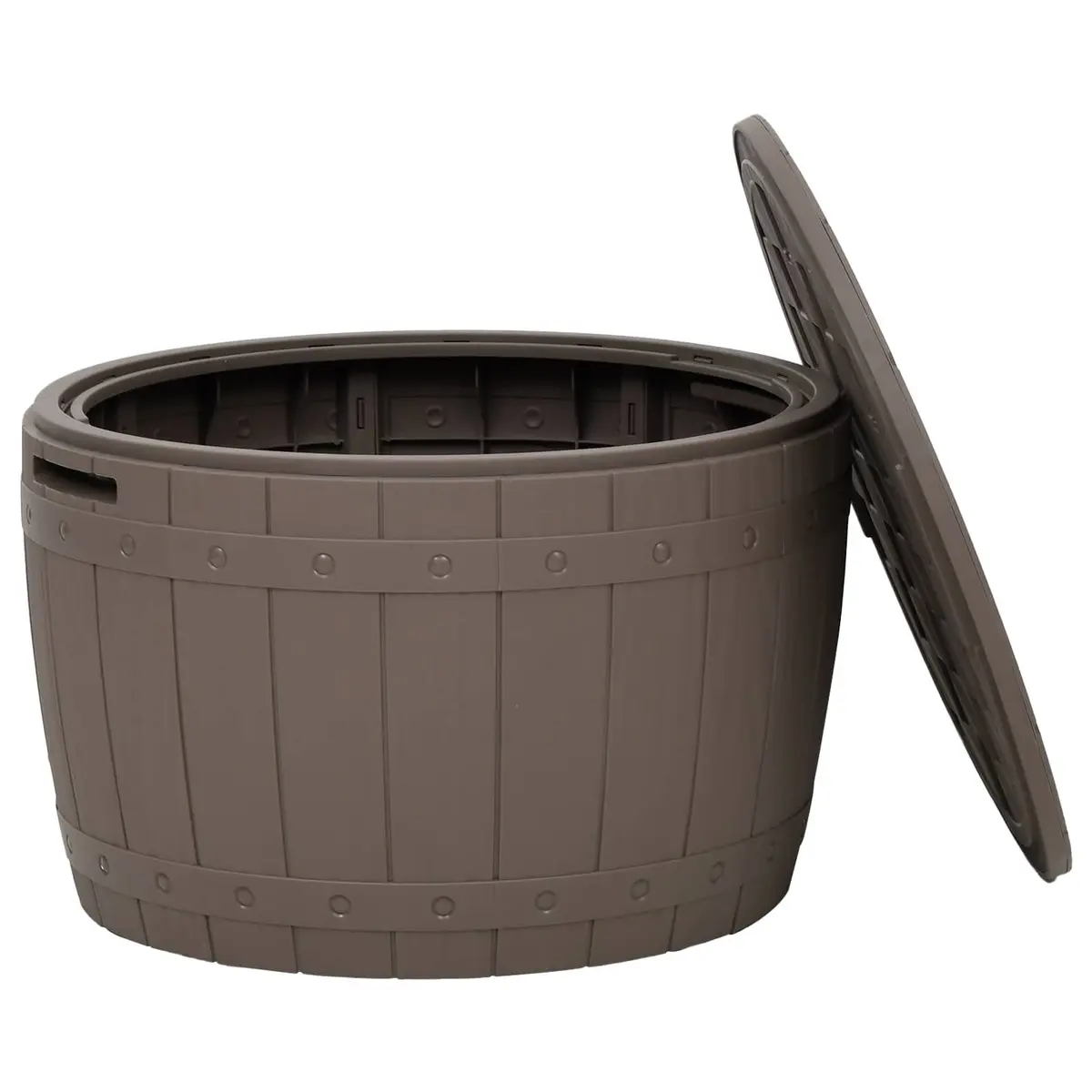 Outdoor Storage Bench Table 3-in-1 Brown Polypropylene Garden Organiser