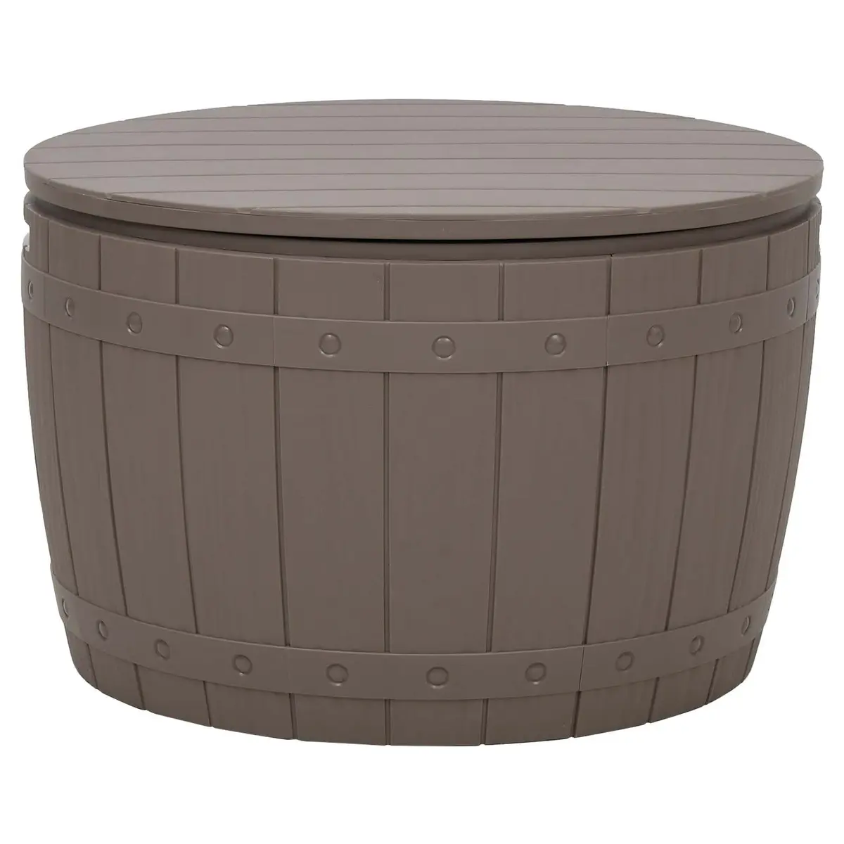 Outdoor Storage Bench Table 3-in-1 Brown Polypropylene Garden Organiser