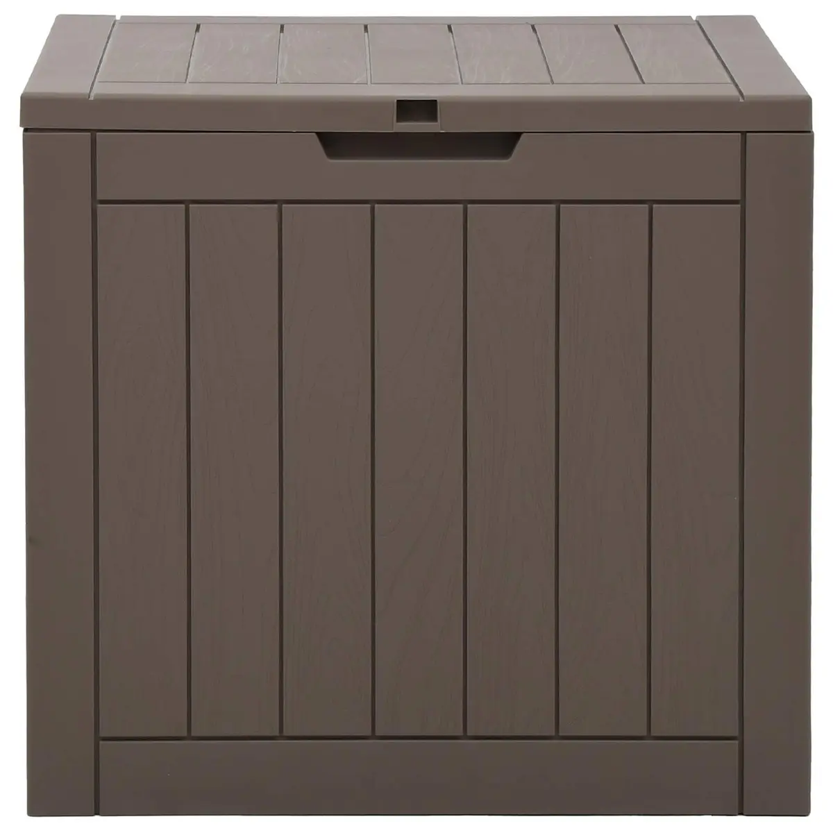Outdoor Storage Box Grey Garden Furniture Bench Seat with Handles Polypropylene