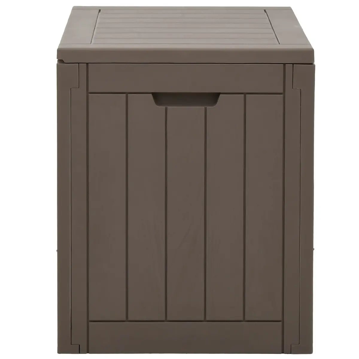 Outdoor Storage Box Grey Garden Furniture Bench Seat with Handles Polypropylene