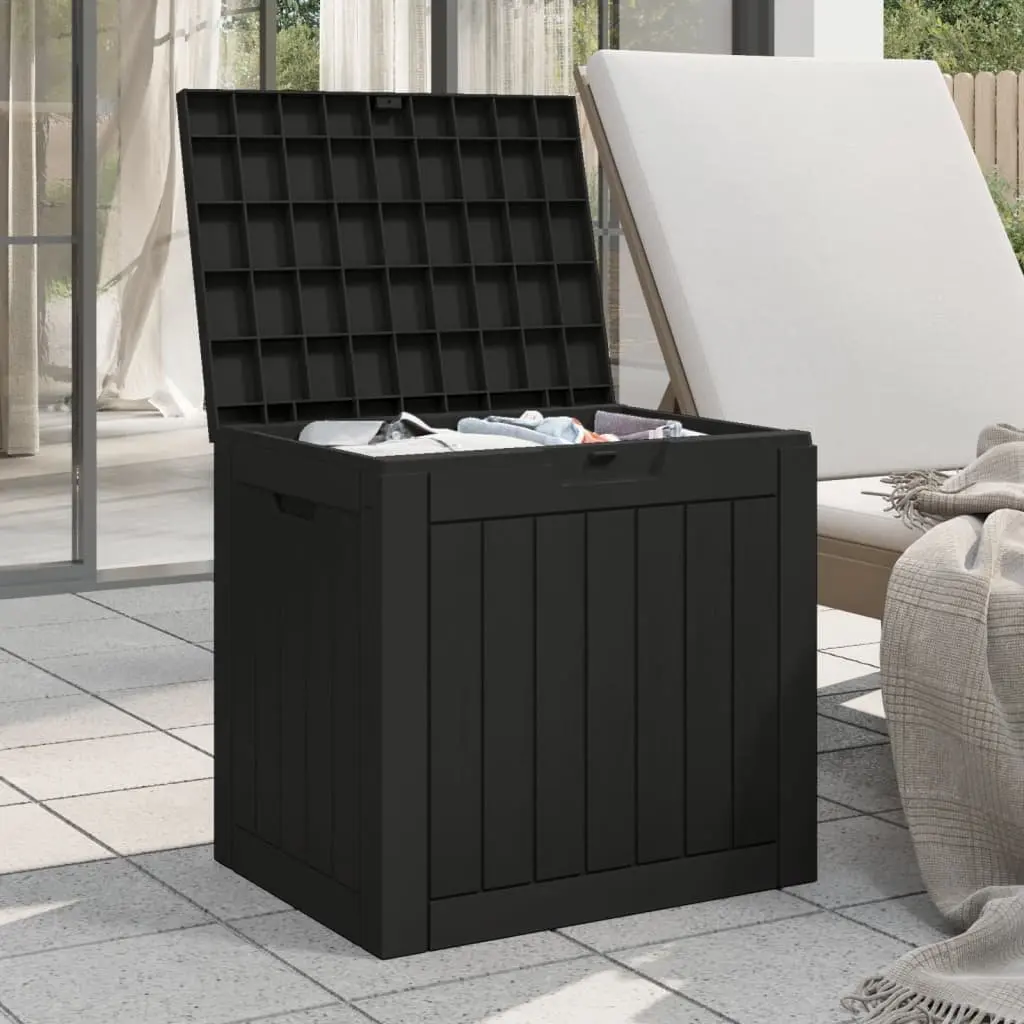 Garden Storage Box Durable Polypropylene Black 118L Outdoor Furniture