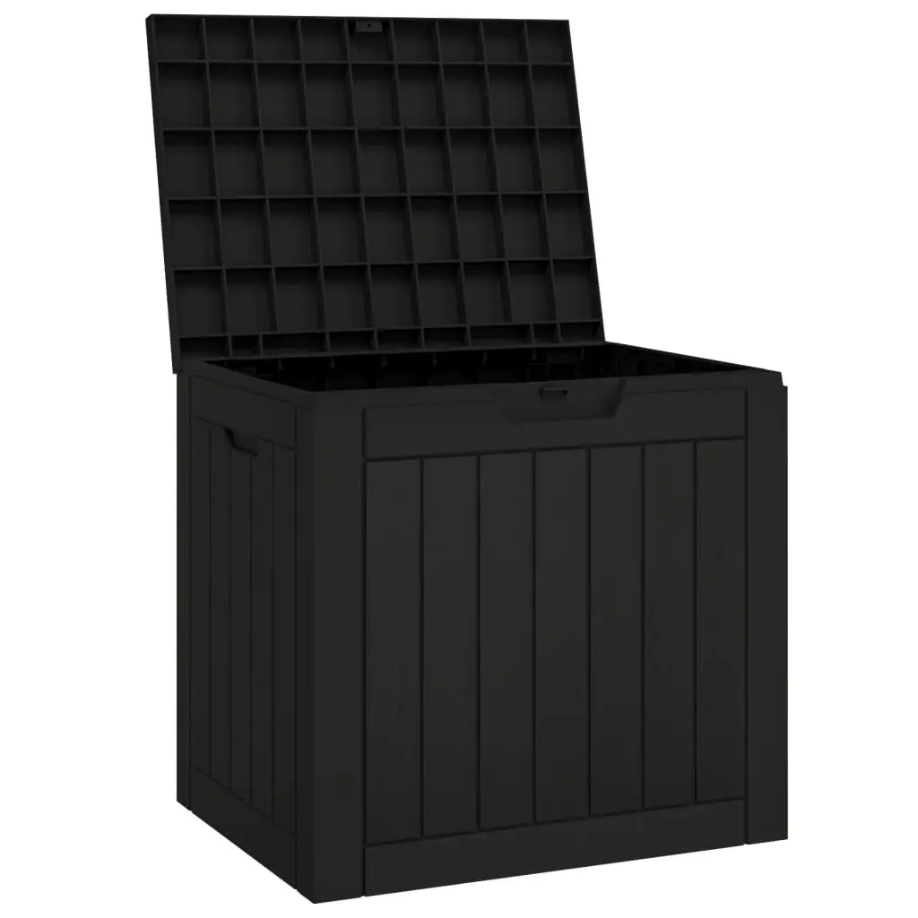 Garden Storage Box Durable Polypropylene Black 118L Outdoor Furniture