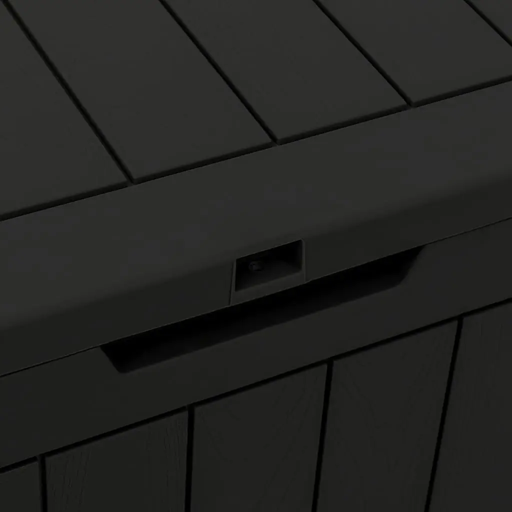Garden Storage Box Durable Polypropylene Black 118L Outdoor Furniture