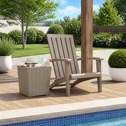Outdoor Adirondack Chair Garden Lounge Seating Patio Furniture Light Brown