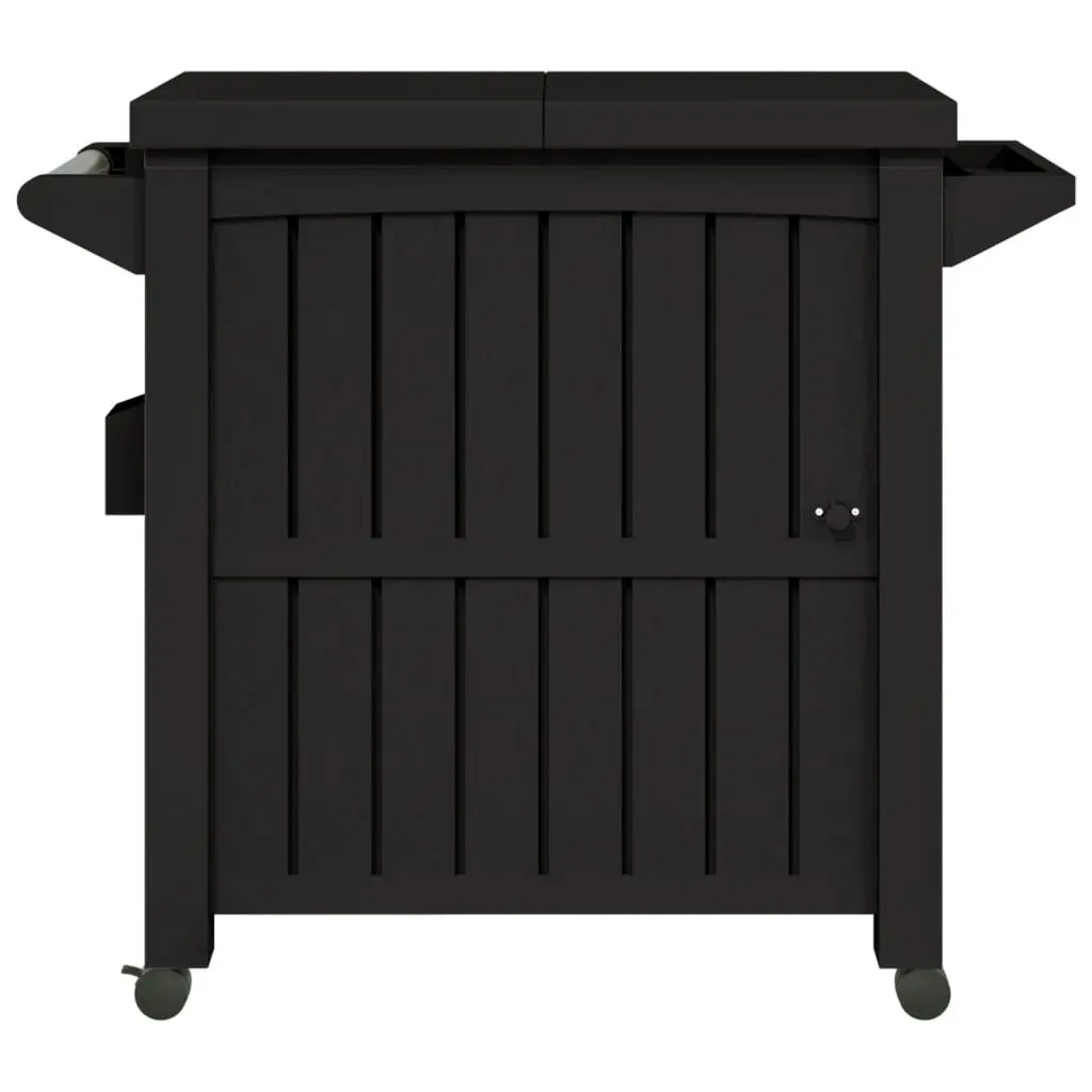 3-in-1 Serving Cart with Ice Bucket Rolling Kitchen Dining Trolley Black