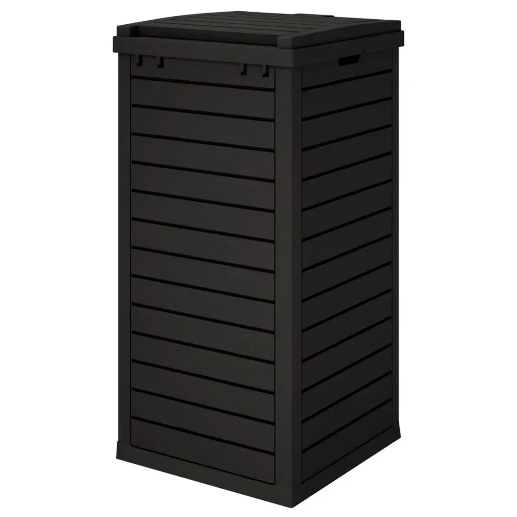 Outdoor Garbage Bin Double Lid Black 41x41x86cm 118L