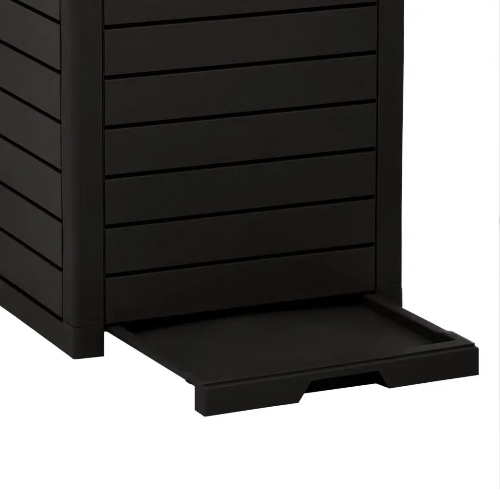 Outdoor Garbage Bin Double Lid Black 41x41x86cm 118L