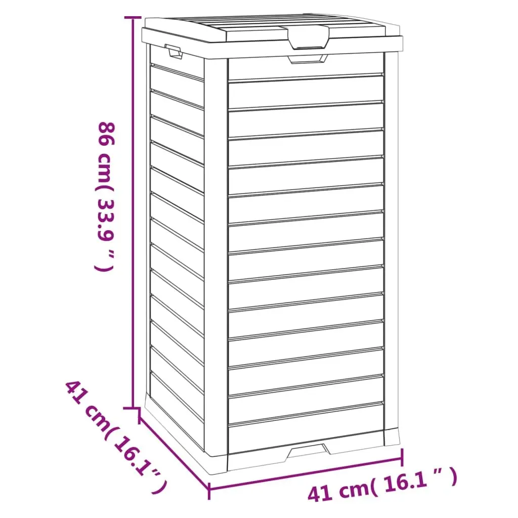 Outdoor Garbage Bin Double Lid Black 41x41x86cm 118L