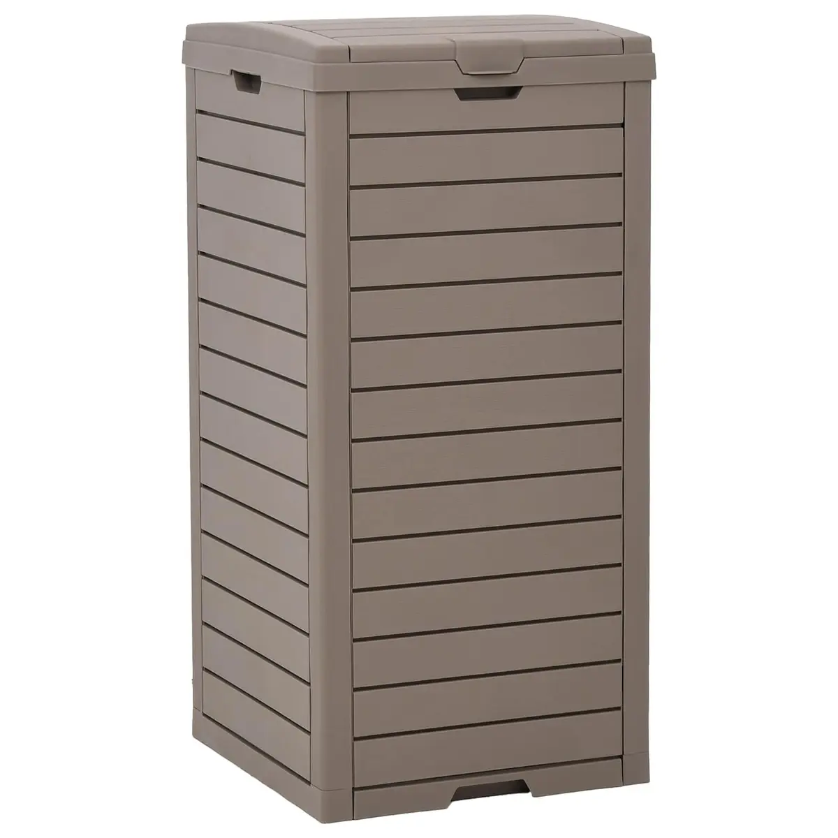 Brown Outdoor Garbage Bin 118L Double Lid Polypropylene with Removable Fluid Tray