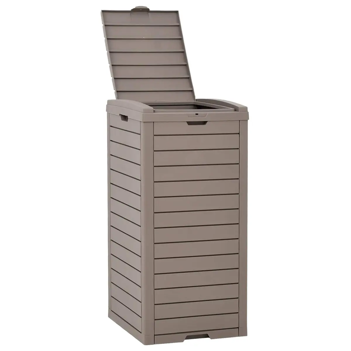 Brown Outdoor Garbage Bin 118L Double Lid Polypropylene with Removable Fluid Tray