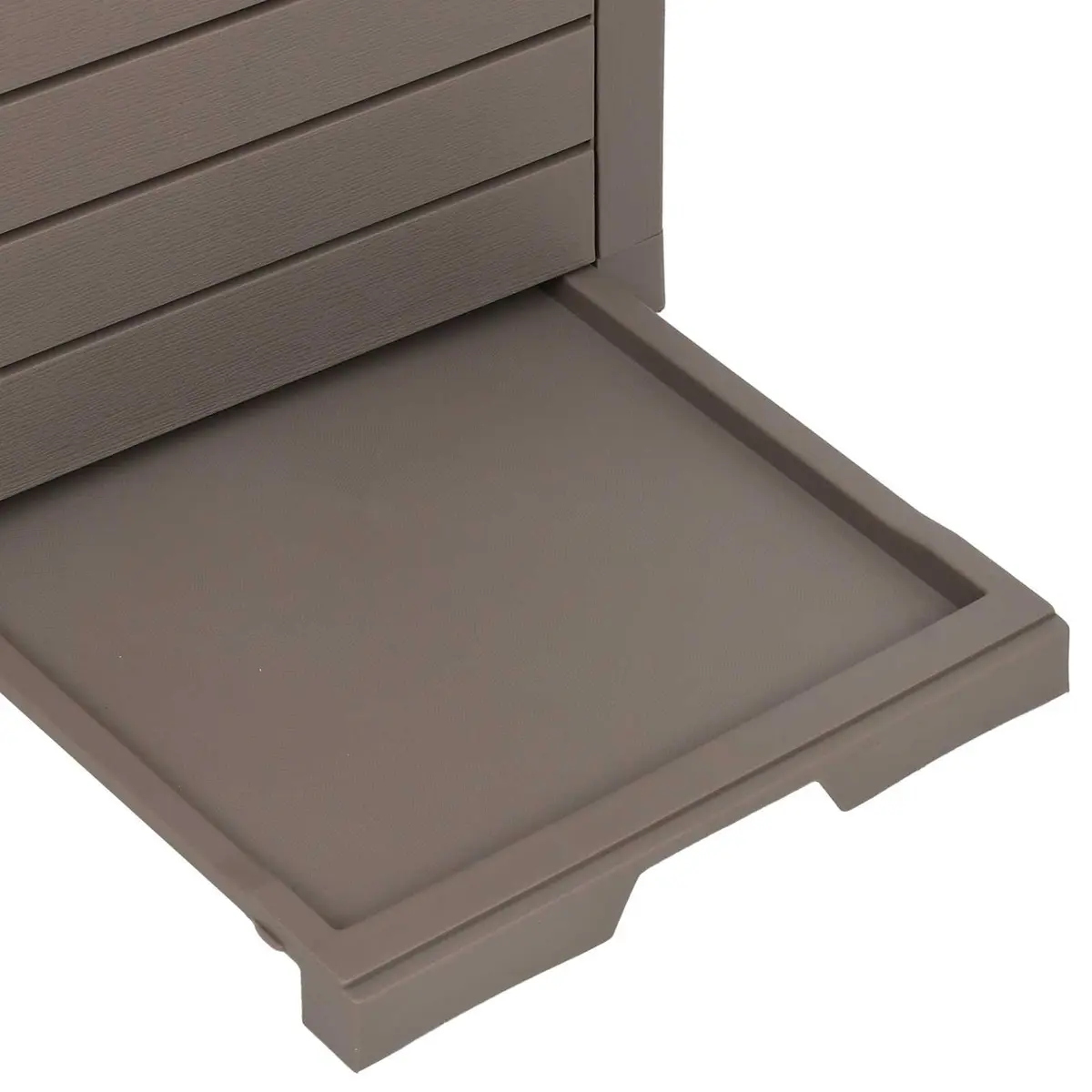 Brown Outdoor Garbage Bin 118L Double Lid Polypropylene with Removable Fluid Tray