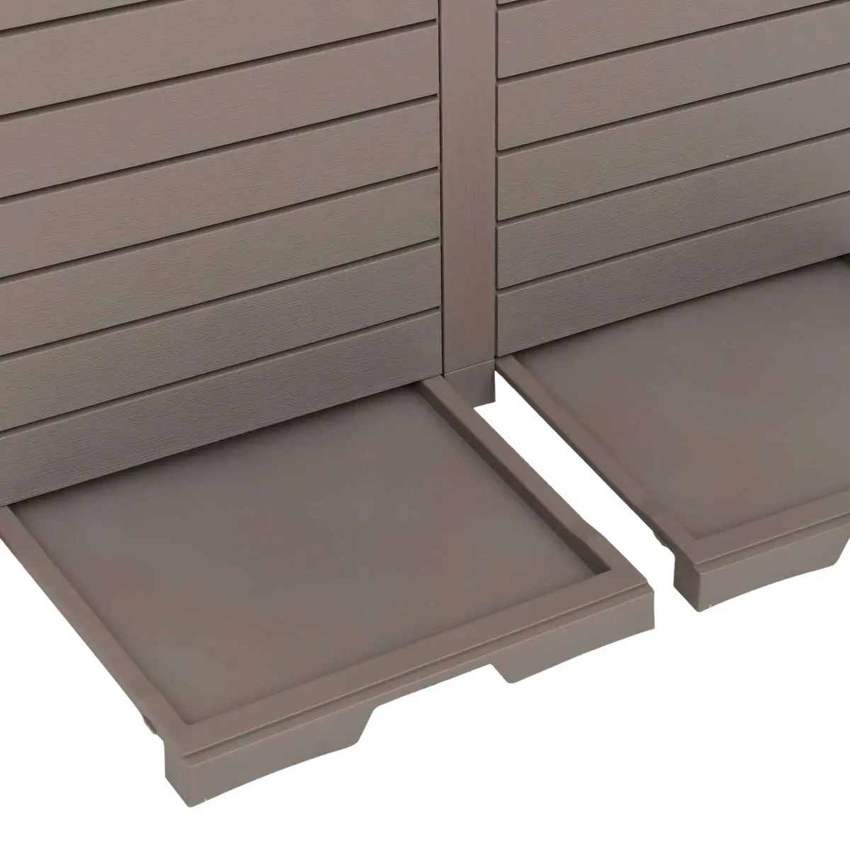 Outdoor Garbage Bin 78x41x86cm Double Lid Waste Container Light Brown Storage