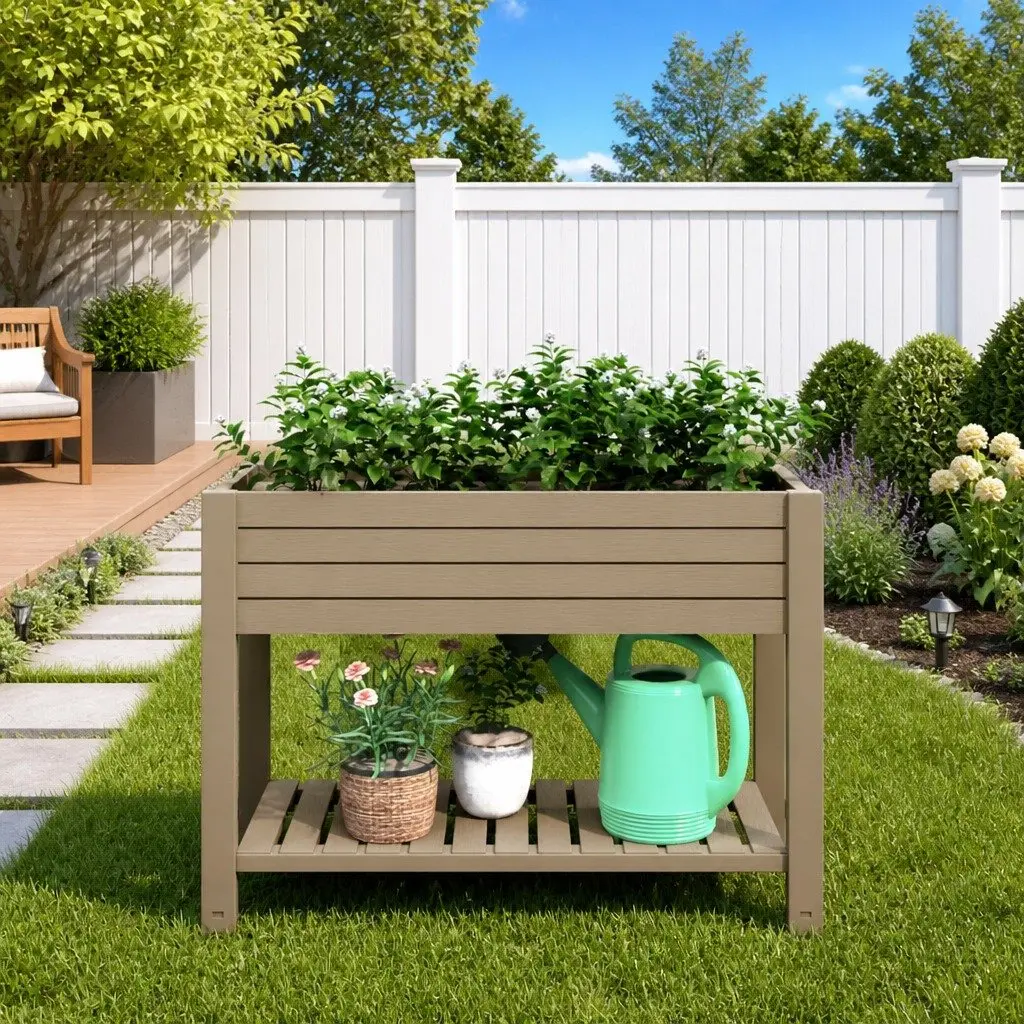 Garden Raised Bed Planter Box 110x45x79 cm Self Watering Elevated Flower Pot